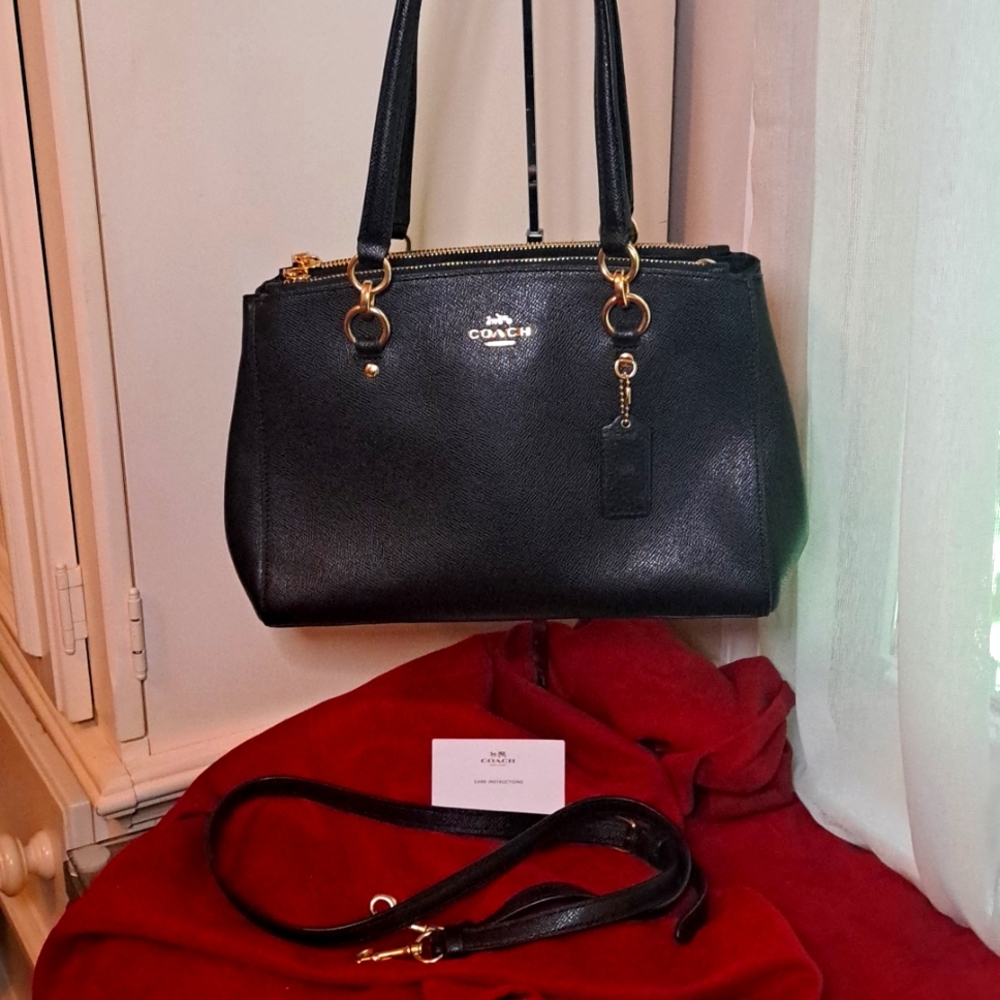 NEW Coach Etta Black Leather Shoulder/Crossbody